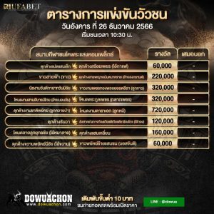 ตารางวัวชน26-12-66