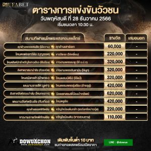 ตารางวัวชน28-12-66