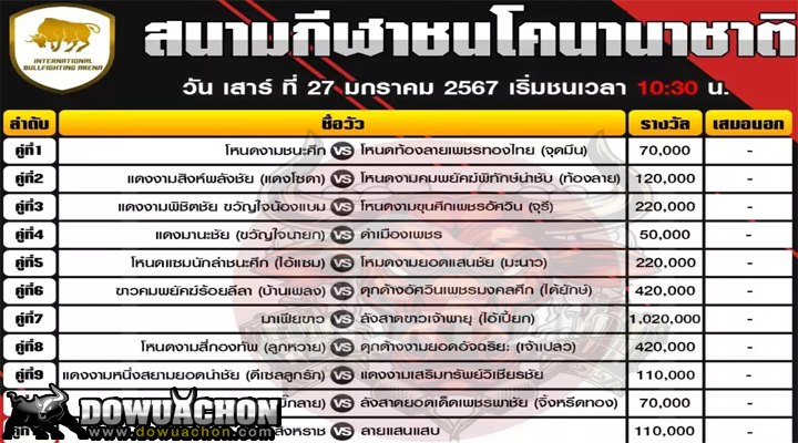 โปรแกรมวัวชน27-01-67