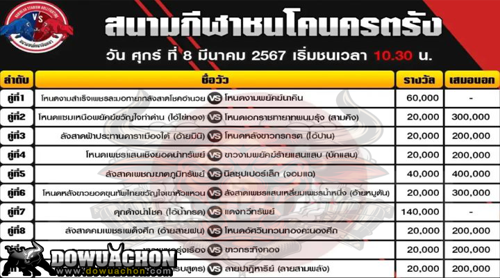 ตารางวัวชน8-3-67