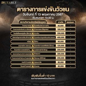 ตารางวัวชน 13-05-67