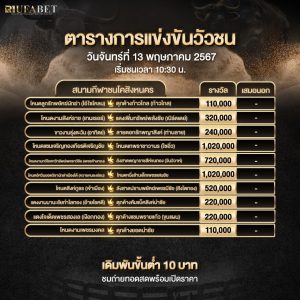 ตารางวัวชน 13-5-67