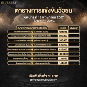 ตารางวัวชน13-05-67