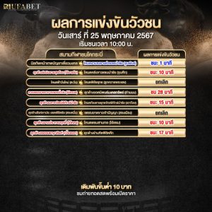ผลแข่งขันวัวชน 25-5-67