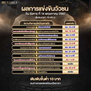 ผลแข่งขันวัวชน14-5-67