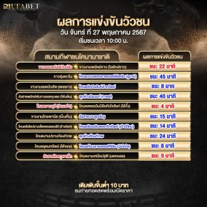 ผลแข่งขันวัวชน27-5-67