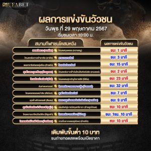 ผลแข่งขันวัวชน29-5-67