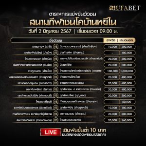 ตารางการแข่งขันวัวชน02-06-67