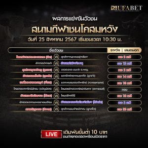 ผลแข่งขันวัวชน25-8-67
