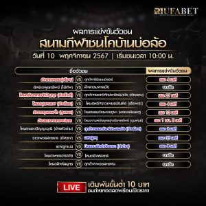 ผลแข่งขันวัวชน 10-11-67