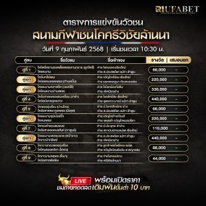 ตารางวัวชน 09-02-68