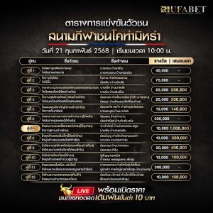 ตารางวัวชน21-02-68