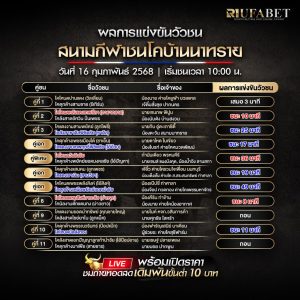 ผลแข่งขันวัวชน 16-02-68