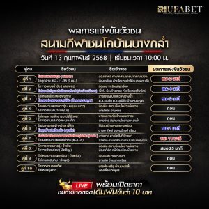 ผลแข่งขันวัวชน13-02-68
