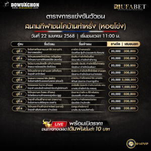 ตารางวัวชน 22-4-68