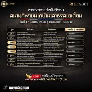 ตารางวัวชน17-04-68