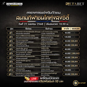 ตารางวัวชน21-04-68