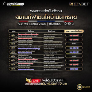 ผลแข่งขันวัวชน23-04-68