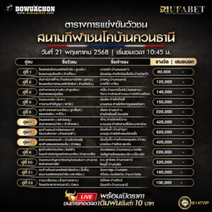 ตารางวัวชน 21-05-68