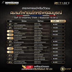 ตารางวัวชน 23-05-68