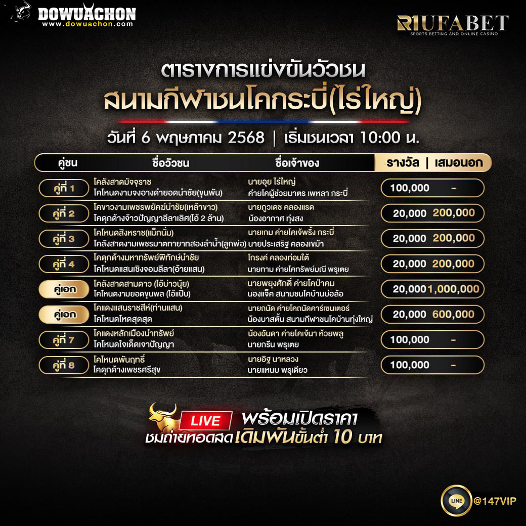 ตารางวัวชน06-05-68