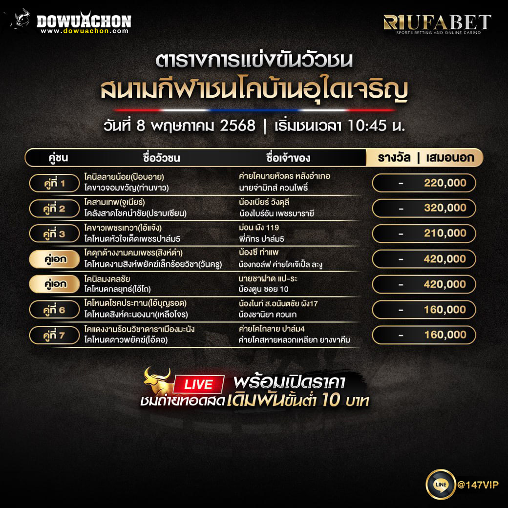 ตารางวัวชน08-05-68