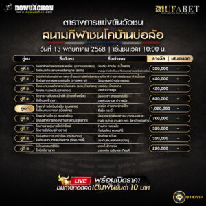 ตารางวัวชน13-05-68