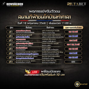 ผลแข่งขันวัวชน 18-5-68