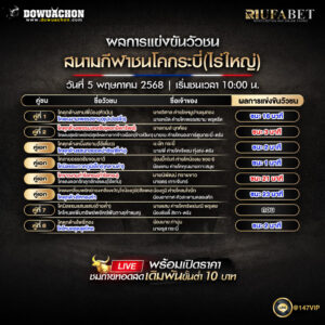 ผลแข่งขันวัวชน05-05-68