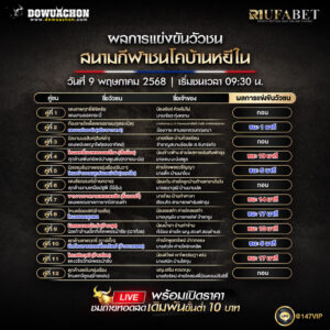 ผลแข่งขันวัวชน09-05-68