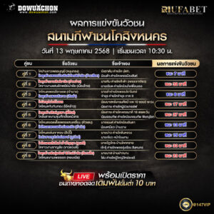 ผลแข่งขันวัวชน13-05-68