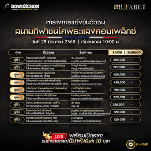 ตารางวัวชน 28-06-68