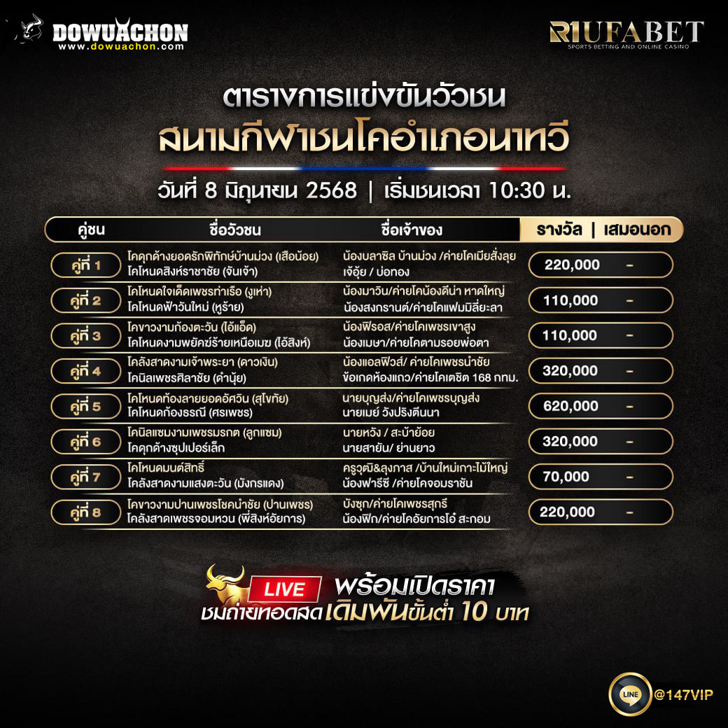 ตารางวัวชน08-06-68