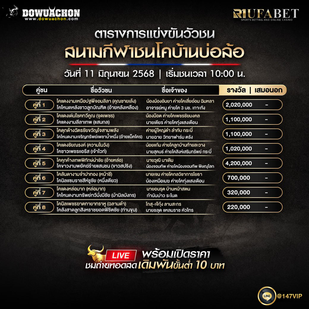 ตารางวัวชน11-06-68