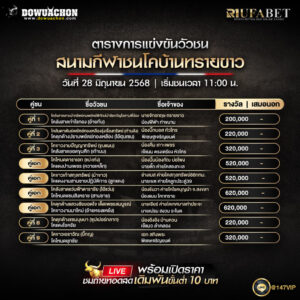 ตารางวัวชน28-06-68