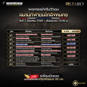 ผลแข่งขันวัวชน07-06-68
