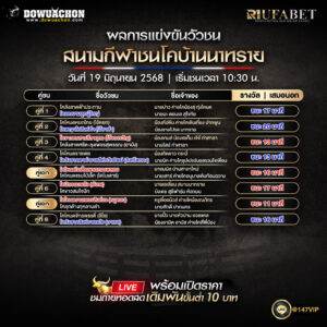 ผลแข่งขันวัวชน19-06-68