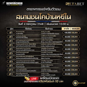 ตารางวัวชน 4-7-68