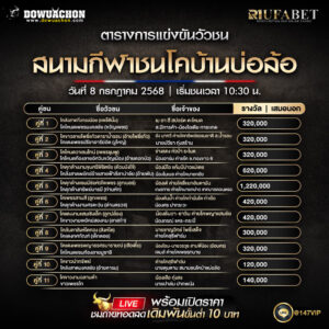 ตารางวัวชน 8-7-68