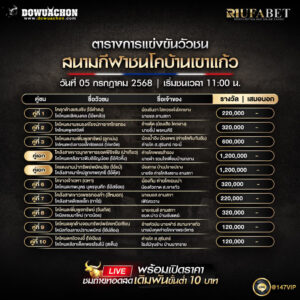 ตารางวัวชน05-07-68