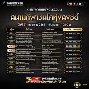 ตารางวัวชน21-07-68