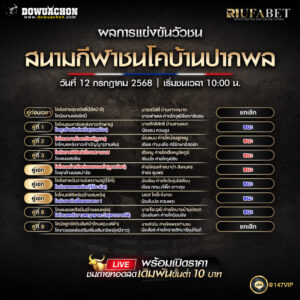 ผลแข่งขันวัวชน 12-7-68
