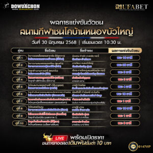 ผลแข่งขันวัวชน 30-6-68