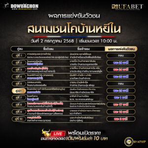 ผลแข่งขันวัวชน02-07-68