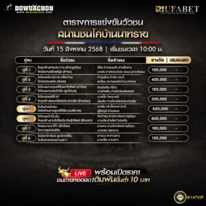 ตารางวัวชน 15-8-68