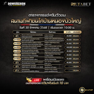 ตารางวัวชน 30-8-68