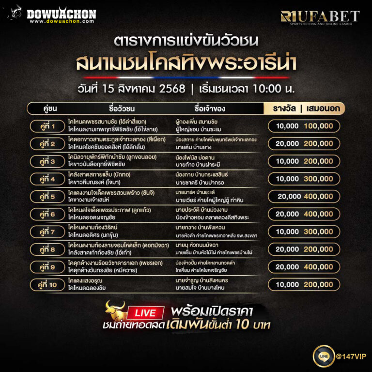 ตารางวัวชน15-08-68