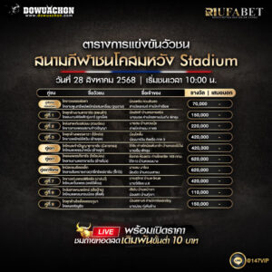 ตารางวัวชน28-08-68