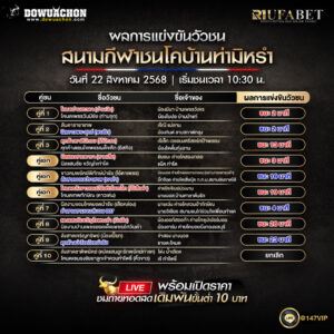 ผลแข่งขันวัวชน 22-8-68