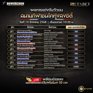 ผลแข่งขันวัวชน19-08-68
